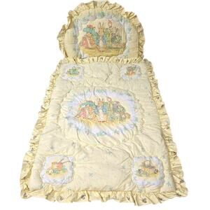 Quiltex Beatrix Potter Peter Rabbit Crib Set Blanket Dust Ruffle Sheet
